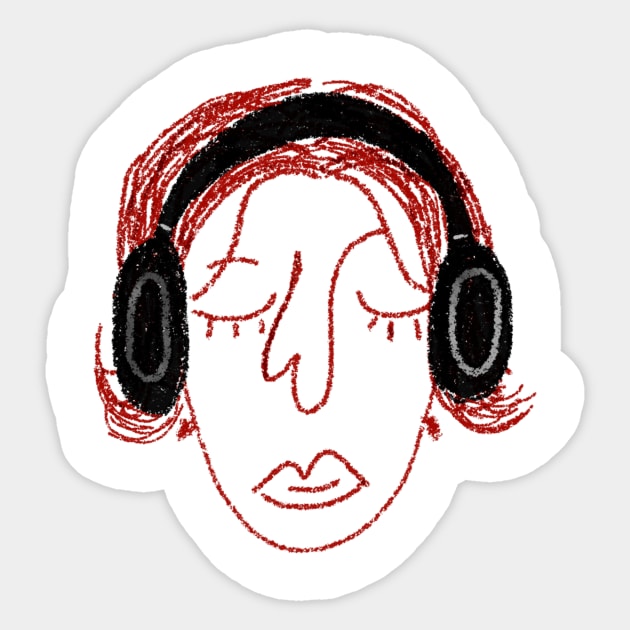 Me with my Earphone Sticker by M0n0n0ke